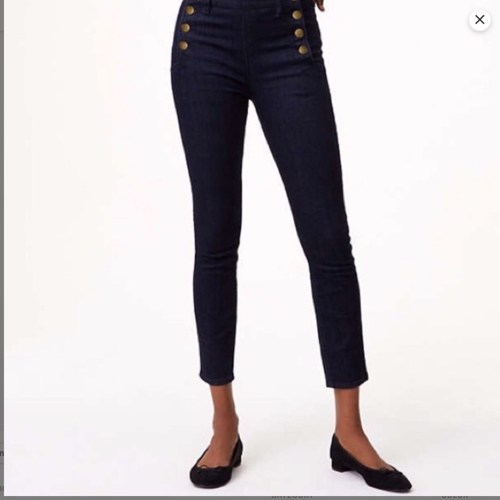 LOFT MODERN SAILOR SKINNY JEANS IN DARK RINSE WASH